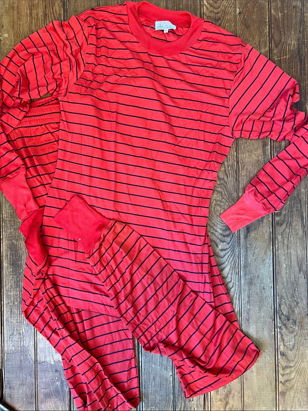 Vintage Women’s Wuxi silk long underwear base layer t shirt and pant set size m